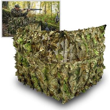 AYIN 3D Leafy Hunting Blind – Portable Pop-Up Blind For Turkey & Deer, 3-Panel Design With Carrying Bag