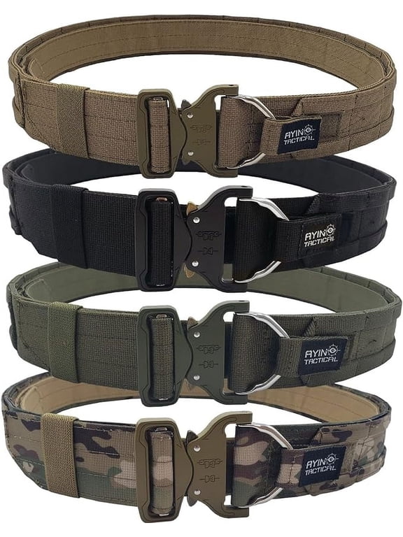 AYIN Outdoor Gun Belt, Quick Detach Buckle, 2 Inch (Black, Large - X-Large)