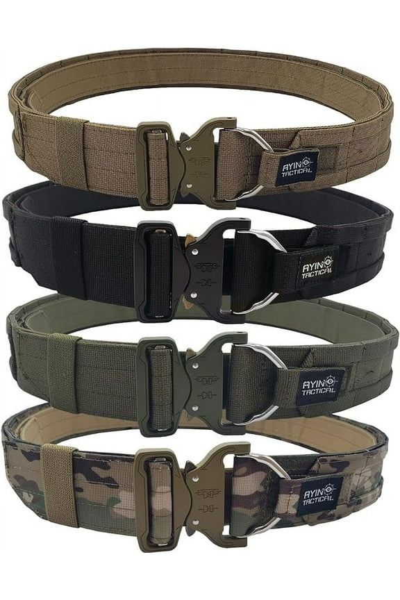 AYIN Outdoor Gun Belt, Quick Detach Buckle, 2 Inch (Black, Large - X-Large)