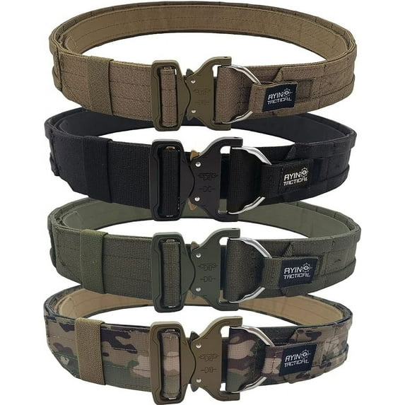 AYIN Outdoor Gun Belt, Quick Detach Buckle, 2 Inch (Coyote, Medium-Large)