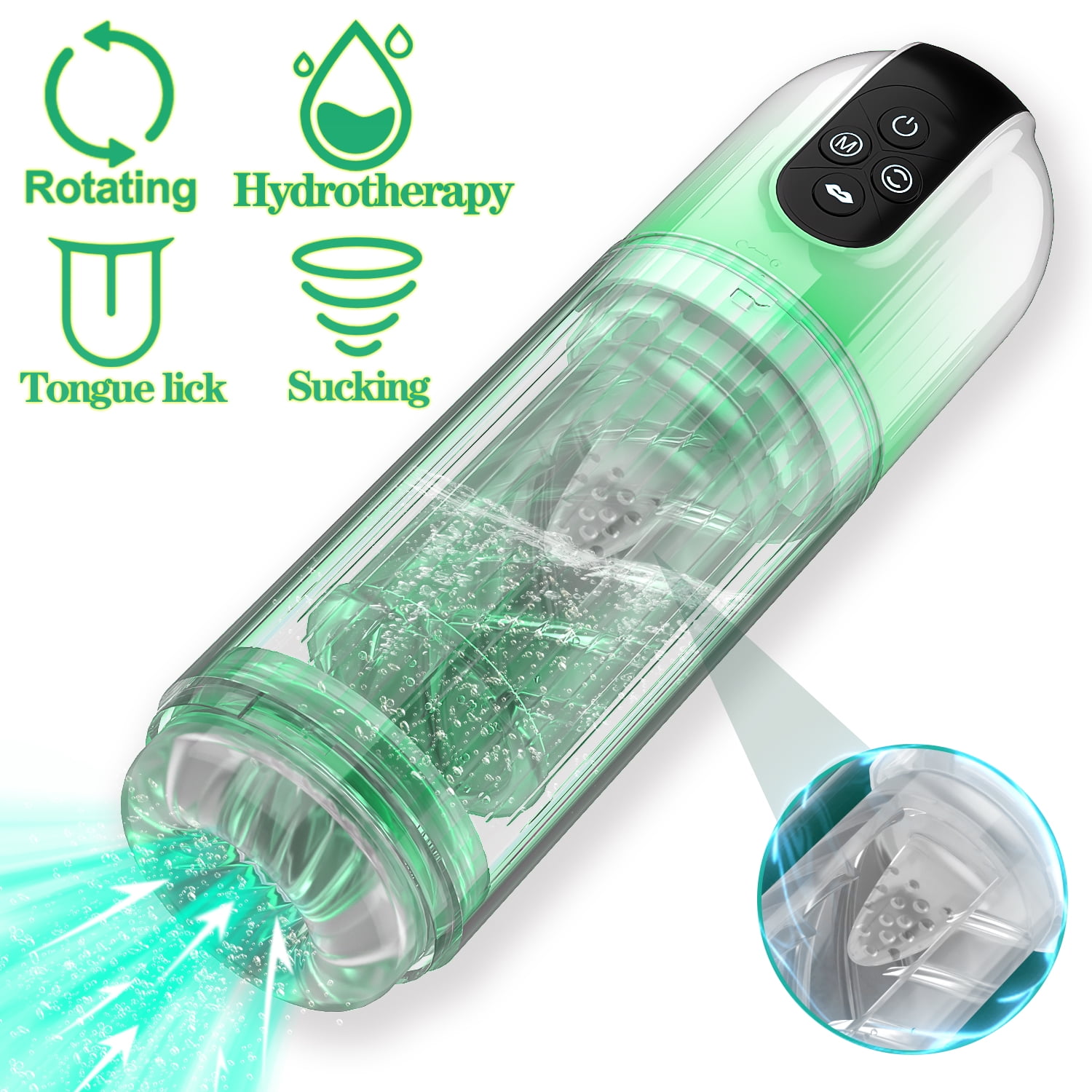 AYIYUN 2 in 1 Automatic Male Masturbator & Trainer, Fully Waterproof Male Masturbators Sex Toy with Tongue Lick Rotation & Suction Modes, Stroker Adult Male Sex Toys for men