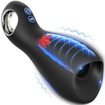 AYIYUN Male Masturbator Cup Sex Toys with 10 Vibrating & 5 Massaging Modes 360° Wrapped Stroker Adult Toy with Loop-Handle for Men Self-Pleasure Masturbation
