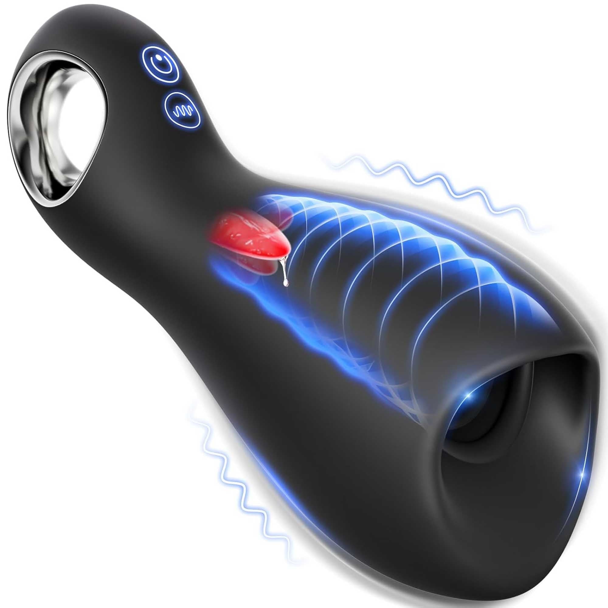 AYIYUN Male Masturbator Cup Sex Toys with 10 Vibrating \u0026 5 Massaging Modes 360 Wrapped Stroker Adult Toy with Loop-Handle for Men Self-Pleasure Masturbation