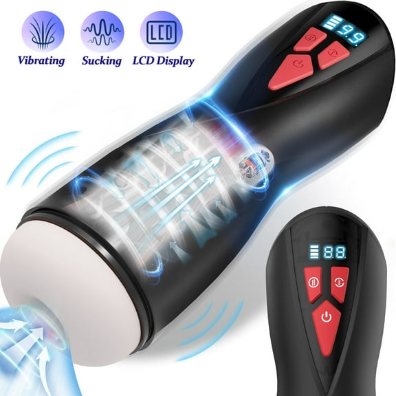 AYIYUN Automatic Male Masturbators Sex Toys for Men, with 9 Vibrating & 5 Suction Modes,Silicone LCD Display Stroker Self-Pleasure Masturbation Adult Toy