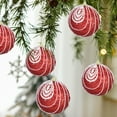 thumbnail image 1 of Summercome 1 Pcs Christmas Ball Ornaments 3.14 Inches Glittering Plastic Hanging Decorations Lime Green Elf Balls Swirl Candy Cane Shatterproof Hanging Tree Ornaments for Xmas Holiday Party Decors, 1 of 9