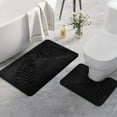 thumbnail image 1 of Summercome 2 Pcs Bathroom Rugs, Leaves Bath Mat Toilet Mats, Soft Comfortable Non-Slip Bathroom Rug Set, Bath Mats for Bathroom, Machine Washable Bath Mat Bathroom Rug Sets, 20x31.5in, Black, 1 of 8