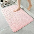 thumbnail image 1 of Summercome 2 Piece Bathroom Rugs Sets, Cobblestone Memory Foam Bath Mats, Thick Bath Mat and Contour Toilet Rug, Non Slip Soft Absorbent, Machine Washable Bath Rugs for Tub Toilet and Floor, Pink, 1 of 8