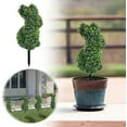 thumbnail image 1 of YardVibe 29'' Artificial Bunny-Shaped Topiary Tree Pot, Bowknot Faux Boxwood Topiaries Plant, Fake Boxwood Plants for Indoor, Garden, Yard, Porch, Patio Decor, Easter Decoration, 1 of 7
