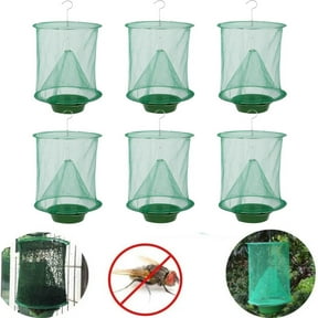 Summercome 6 Pack Ranch Fly Trap, 2025 New Hanging Fly Catcher, Effective Trap Ever Made with Pots, Cage Catcher for Indoor and Outdoor, Family Farms, Park, Restaurants