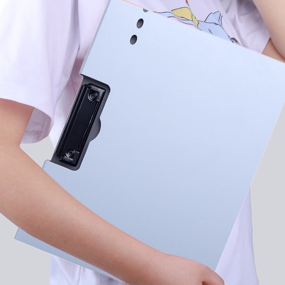 AYKHKYA A4 Foldover Clipboard, Foldable Clipboards File Folder, Flip Writing Pad, Profile Clips PVC Foldable Hardback Clip Boards Form Organizer, Business Office School Hospital Supplies, Blue