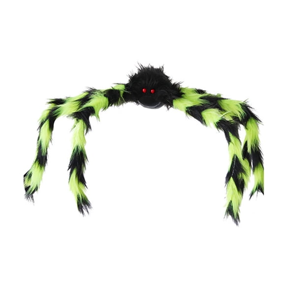 Summercome Bright Halloween Spiders Decorations, Realistic Giant Spiders Set, Hairy Plush Colored Large Spider for Outdoor Indoor Prop Yard Lawn Decor, 30", Yellow