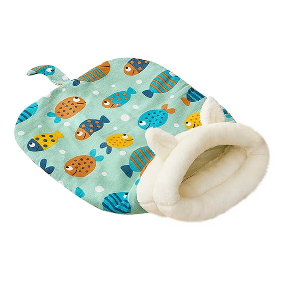 Summercome Cat Sleeping Bag for Indoor Cats, Cat Winter Sleeping Bag, Winter Cat Sleeping Bag, 360° Warm Semienclosed Soft Plush Large Cat Sack Cat Bed with Cave for Cats 3-8kg