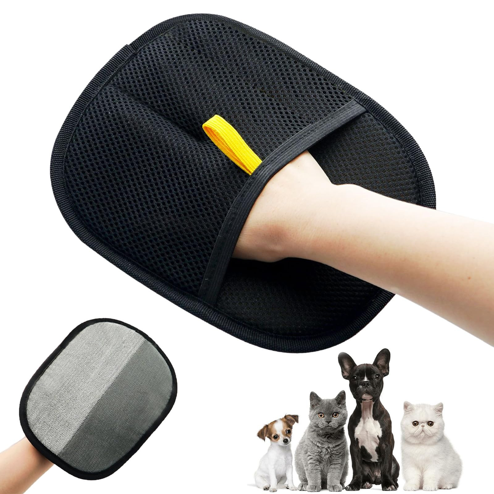 Summercome Double Sided Grooming Glove for Pets, Pet Hair Remover Gloves for Dogs & Cats, Reusable Pet Hair Remover Glove for Washing, Deshedding, Grooming, 2Pack
