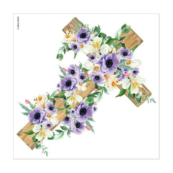 Summercome Easter Window Clings 9 Sheets, Religious Cross Crucifixion Lamb Lily Flower Stickers Decals Decor, Spring Floral Home Kitchen Decorations