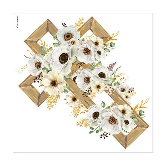 Summercome Easter Window Clings 9 Sheets, Religious Cross Crucifixion Lamb Lily Flower Stickers Decals Decor, Spring Floral Home Kitchen Decorations