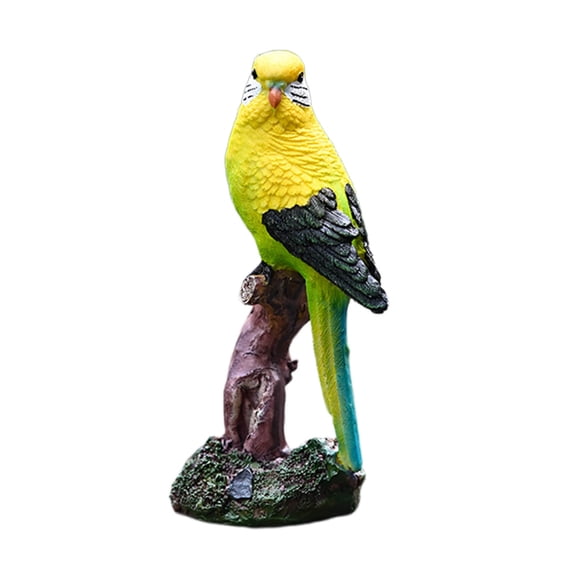 Summercome Garden Decorations Parrot Figurine, Resin Bird Statue Decoration, Indoor Outdoor Parrots Ornaments Garden Parrot Sculpture Decor