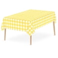 thumbnail image 1 of Summercome Gingham Tablecloth, Yellow and White Checkered Tablecloths, 54x108 Inches Disposable Plastic Buffalo Plaid Tablecovers, Waterproof Rectangle Picnic Table Covers, Birthday Party Supplies, 1 of 9