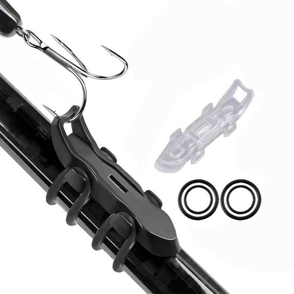 Summercome Hook Keeper for Fishing Rod, Magnetic Fishing Hook Keeper, Fishing Bait Holder with 2 Sizes Rubber Rings, Fishing Hook Holder Quick Installation