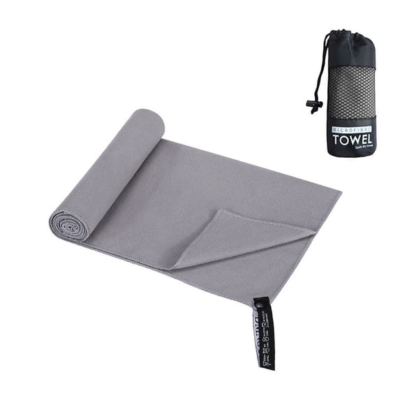 Summercome Microfiber Travel Towel, Fast Drying Lightweight, Travel Towel with Carry Mesh Bag, Quick Dry Towel for Camping Beach Backpacking Hiking & Sport, Gray