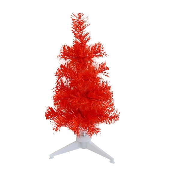 Summercome Mini Christmas Tree 1FT Artificial Desktop Xmas Tree for Holiday Decor with Branch Tips, Tabletop Window Display Christmas Decoration Supplies, Red