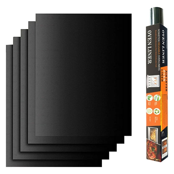 Summercome Oven Liners for Bottom of Oven, 5 Pack Non-Stick Oven Liner Mats, Large Heavy Duty Oven Mat, Reusable Heat Resistant Stovetop Air Fryer Grill Baking Mat Easy to Clean (13"x15.7")