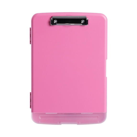 Summercome Plastic Clipboard with Storage, Side Opening Clip Boards with Storage Case, High Capacity Nursing Clipboards with Heavy Duty Clips for Work School Office Supplies (Pink)