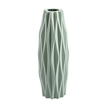 Summercome Plastic Composite Flower Vase, Unbreakable Floral Vase Home Decor Centerpieces, Tall Conic Bud Vase for Wedding Decor, Living Room, Arranging Bouquets (Green)