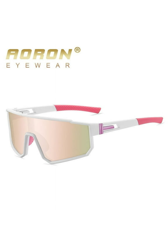 Polarized Sports Sunglasses, Polarized Cycling Sunglass for Men and Women, UV Protection Running Mountain Bike Baseball Sun Glasses, Big Frame, Sunglasses Goggles Ideal for Outdoor, Pink