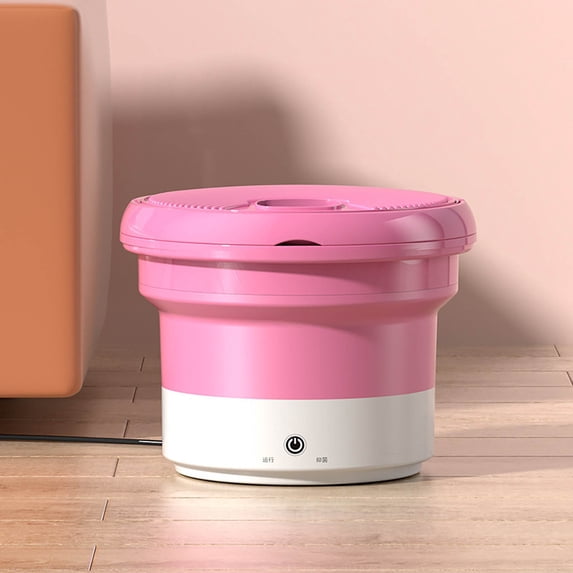 AYKHKYA Portable Washing Machine, 8.5L Large Capacity Foldable Mini Washing Machine, Small Washer for Socks, Clothes, Underwear or Small Items, Apartment, Dorm, RV Travel Laundry Gift Choice (Pink)
