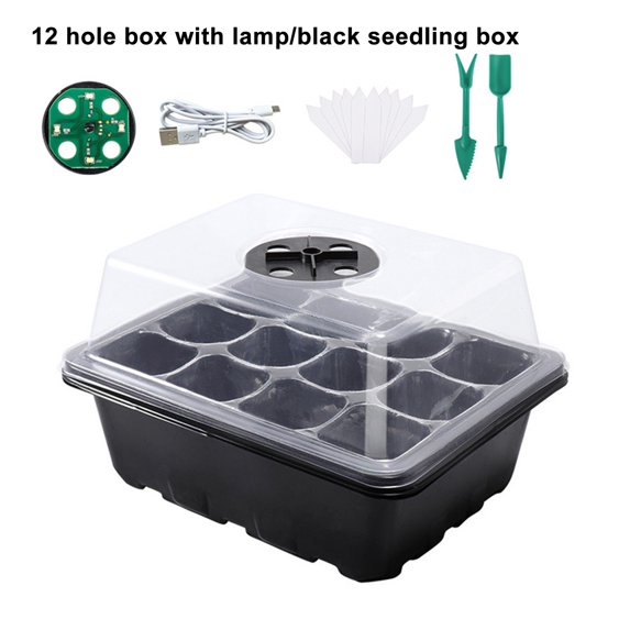 YardVibe Seed Starter Tray Seed Starter Kit (12 Cells Tray) with Adjustable Humidity Dome, Plant Germination Trays, Seed Starting Trays Mini Greenhouse Germination Kit for Seeds Growing Starting