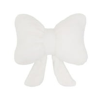 Summercome Stuffed Bow Christmas Decorations, Soft Furry Bow Throw Pillows Cute Bowknot Plush Pillow Sofa Lumbar Pillow Car Backrest Cushion Home Decor, Black