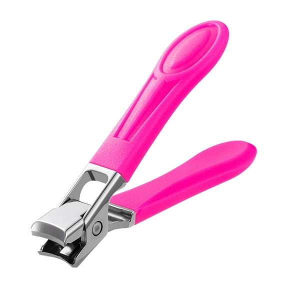Summercome Toe Nail Clippers Ultra Sharp Nail Clippers with Catcher Anti-Splashing Wide Jaw Opening Fingernail Clippers for Seniors Men Women Thick Toe Nail, Pink
