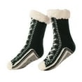 thumbnail image 1 of Summercome Ultra-Thick Artificial Wool Slipper Home Socks, Inherentinct Artificial Wool Slipper Home Socks, Artificial Wool Slipper Socks for Women & Men Shimmery Christmas, Army Green, 1 of 10