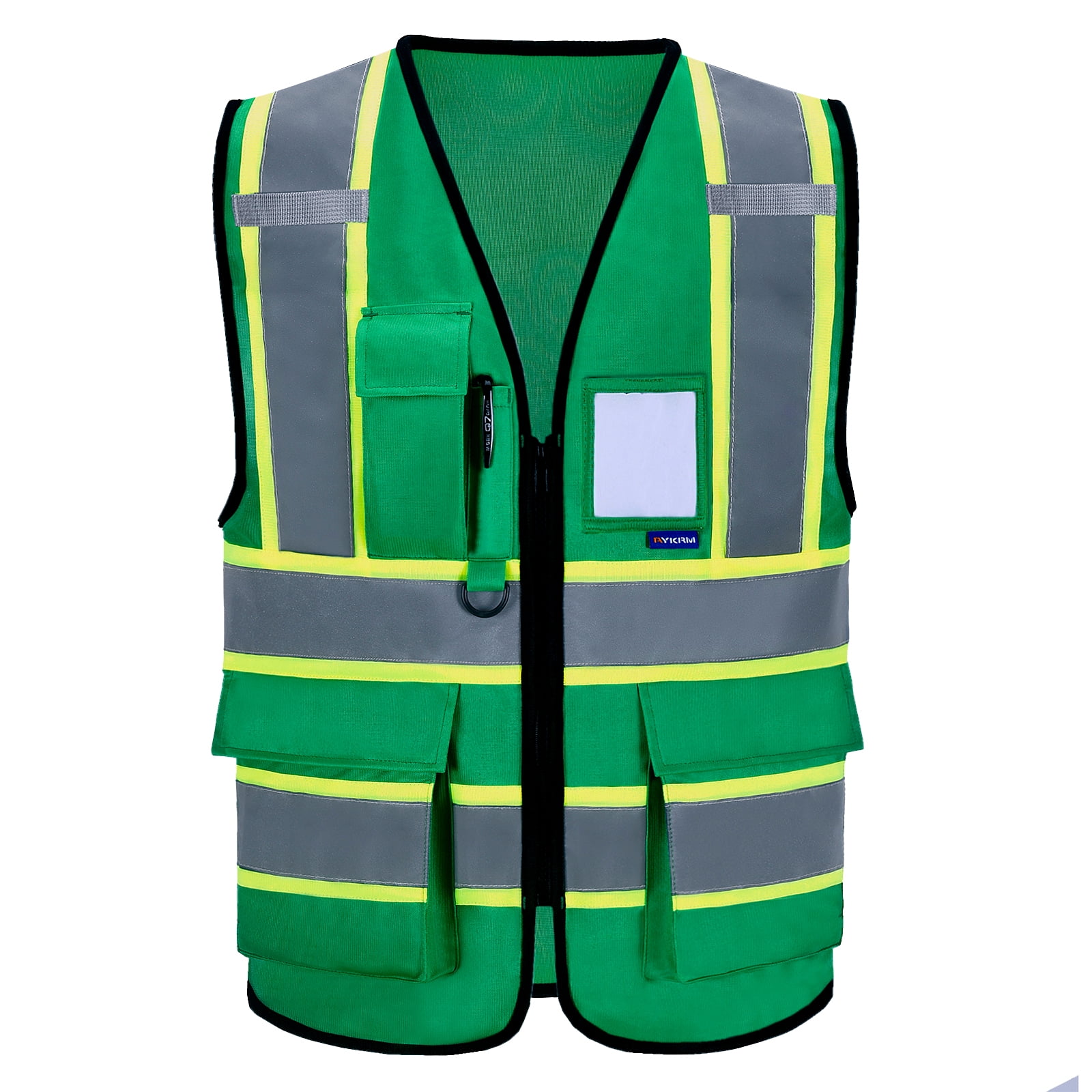 AYKRM Green High Vis Reflective Safety Vest for Women Men Security ...