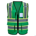 thumbnail image 1 of AYKRM Green High Vis Reflective Safety Vest for Women Men Security Pocket Zipper, 1 of 5