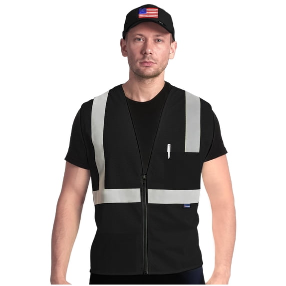 AYKRM 2 Pocket Mesh High Visibility Reflective Safety Vest for men & Women ANSI/ISEA 107 Standards