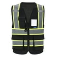 thumbnail image 1 of AYKRM Black High Vis Reflective Safety Vest for Women Men Security vest Pocket Zipper, 1 of 4