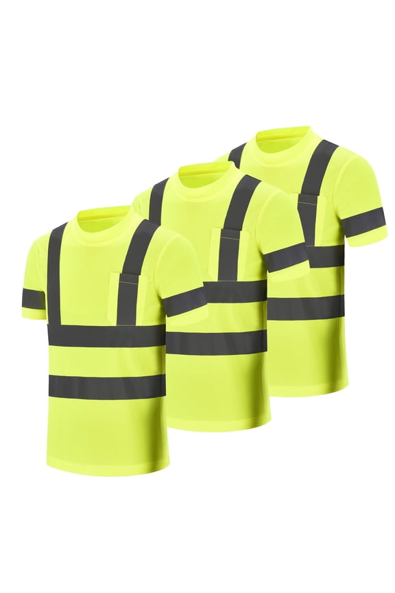Hi Vis T Shirt ANSI Class 3 Reflective Safety High Visibility Shirts (XS-6XL)