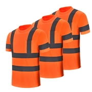 AYKRM Hi Vis T Shirt ANSI Class 3 Reflective Safety High Visibility Shirts (XS-6XL)