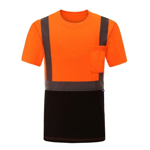 AYKRM High Visibility Reflective Safety Short Sleeve Shirts for Men Women Fashion Durable Construction Work Shirts