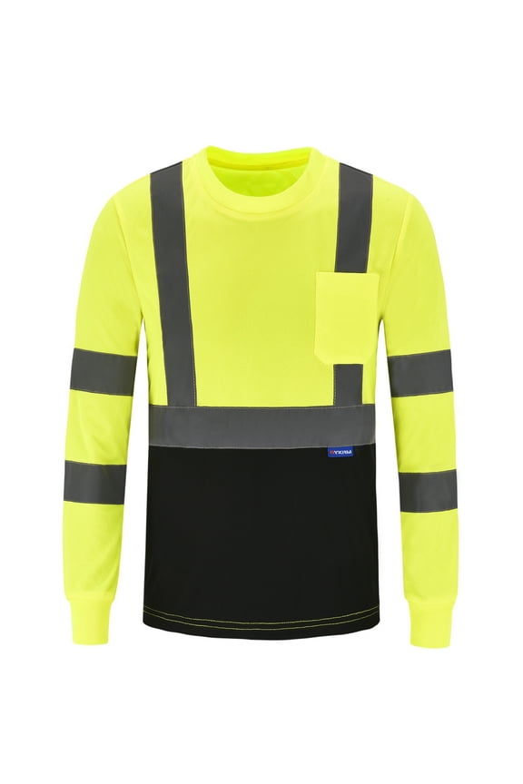 Safety T Shirt Reflective High Visibility hi vis Long Sleeve T Shirt (XS-6XL)