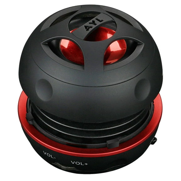 AYL Mini Speaker System, Portable Plug-in Speaker with 3.5mm Aux Input, External Audio for Laptop Computer, MP3 Player, iPhone, iPad, Cell Phone (Black)