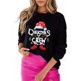 AYLMMRTS Women Christmas Sweatshirt Long Sleeve Letter Santa Hat Print