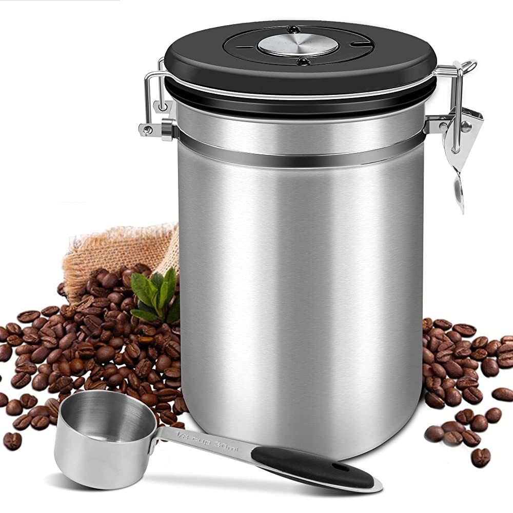 AYMZ Airtight Coffee Canister, 50 oz Stainless Steel Kitchen Food