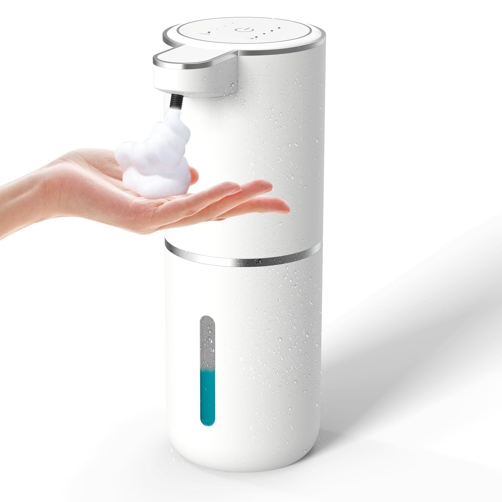 AYMZ Automatic Soap Dispenser,Foaming Soap Dispenser Bathroom 12.8oz/380ML Rechargeable Wall Mount Touchless Foam Hand Soap Dispenser for Bathroom Kitchen