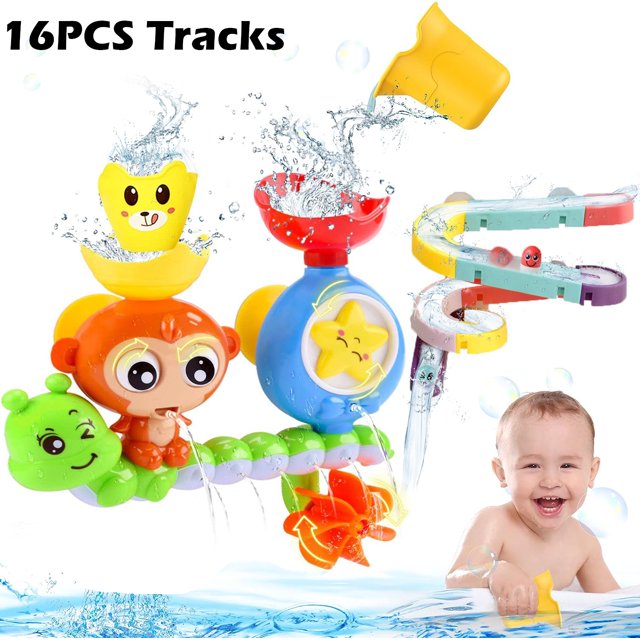 AYMZ Bath Toys for Toddlers 13,Baby Bathtub Water Toys Slide Track Set for Infants 612 Months