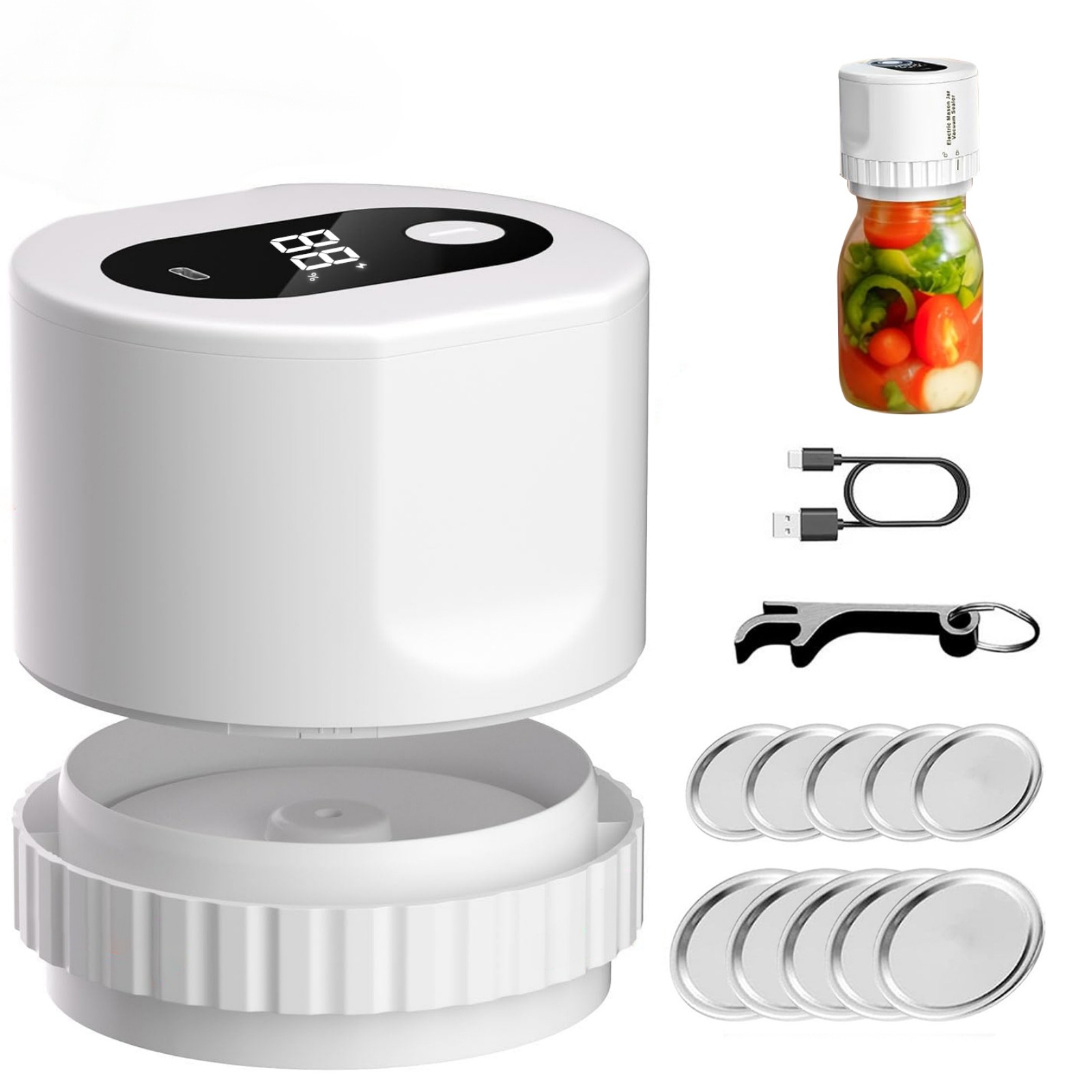 AYMZ Mason Jar Vacuum Sealer, Electric Vacuum Sealer for Mason Jars