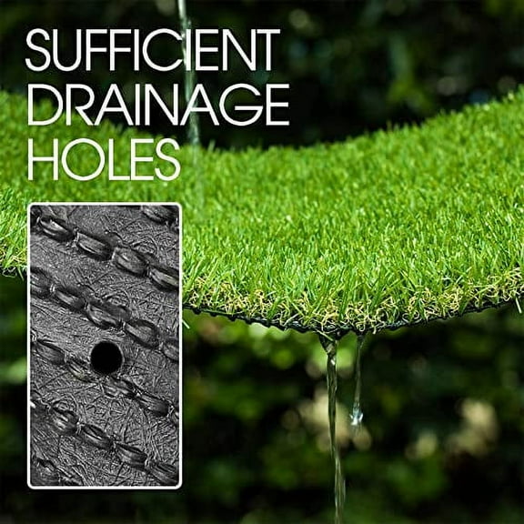 AYOHA Artificial Turf 6' x 12' Realistic Synthetic Grass, 1.38" Pile Height, Fake Lawn, Landscape for Pets Area, Play Ground, Pool Area, Backyard, Patio, Balcony, Drainage Holes, C