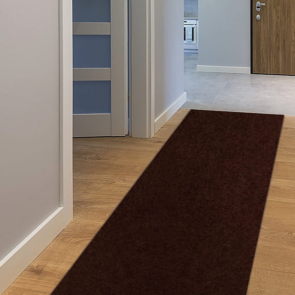 AYOHA Runner Rug 2' x 2' Indoor/Outdoor Carpet Runners, Hallway Kitchen Entryway Bedroom Area Rugs with Natural Non-Slip Rubber Backing, Garage mat, Chocolate Brown (Available for Custom Sizes)