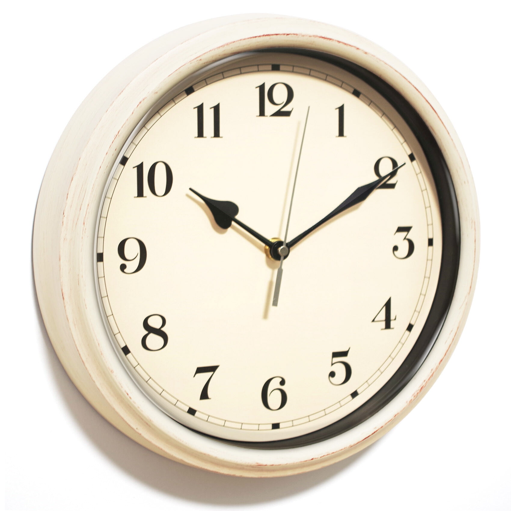 AYRELY® 11Inch Vintage White Wall Clock Silent, Analog Wall Clock BatteryOperated for Home